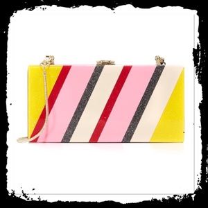 Milly Glitter Stripe Box Clutch